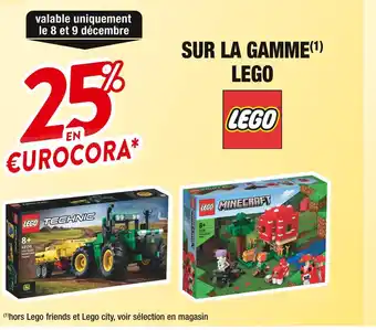 25% en €urocora sur la gamme lego
