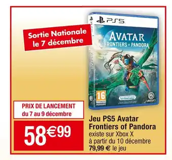 Cora x Carrefour Jeu ps5 avatar frontiers of pandora offre
