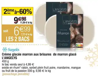 Cora x Carrefour L’angelys crème glacée marron aux brisures de marron glacé offre
