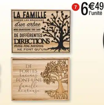 Cora Plaque citation ‘‘arbre de vie’’ ou ‘‘arbre de vie & famille’’ offre