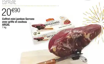 Cora x Carrefour Coffret mini jambon serrano avec griffe et couteau offre
