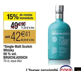 Cora x Carrefour Bruichladdich single malt scotch whisky 50 % vol offre