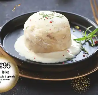 Turban de sole tropicale farcie, sauce saveur langoustine