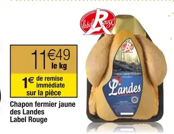 Cora x Carrefour Chapon fermier jaune des landes label rouge offre