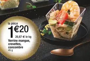 Cora x Carrefour Verrine mangue, crevettes, concombre offre