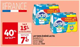 Auchan Supermarché Lactel lait demi-écrémé offre