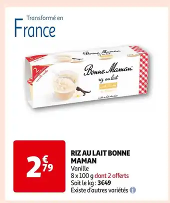 Auchan Supermarché Bonne maman riz au lait offre