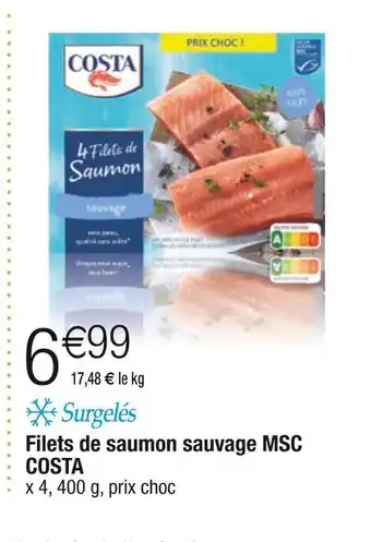 Cora x Carrefour Costa filets de saumon sauvage msc offre