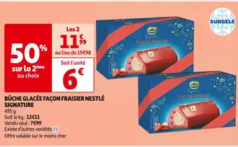 Auchan Supermarché Nestlé signature bûche glacée façon fraisier offre