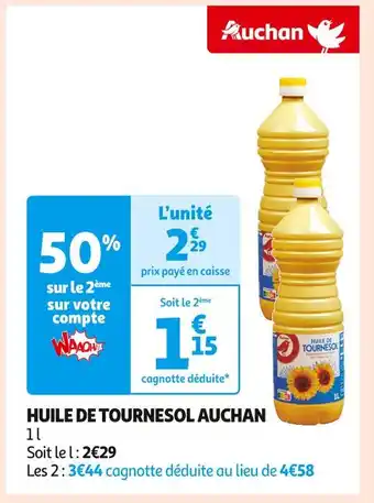 Auchan Supermarché Auchan huile de tournesol offre