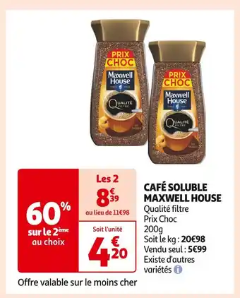 Auchan Supermarché Maxwell house café soluble offre