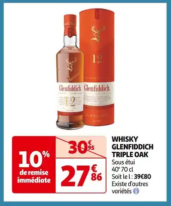 Auchan Supermarché Glenfiddich whisky triple oak offre