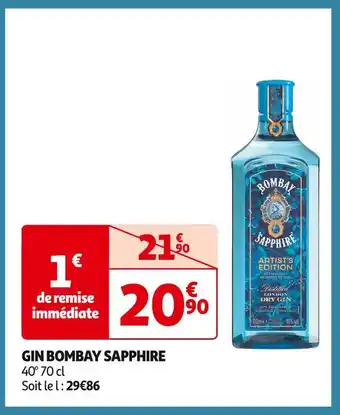 Auchan Supermarché Bombay sapphire gin offre
