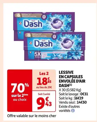 Auchan Supermarché Dash lessive en capsules envolée d'air(1) offre