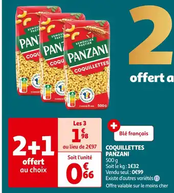 Auchan Supermarché Panzani coquillettes offre