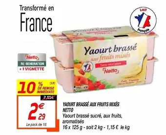 Netto Yaourt brassé aux fruits mixés Netto offre