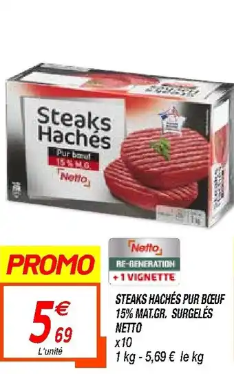 Netto Steaks hachés pur bœuf offre