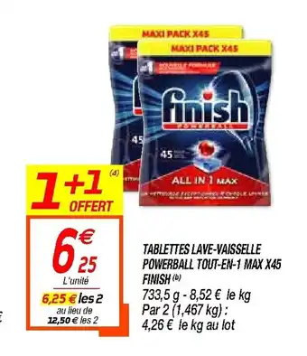 Netto Tablettes lave-vaiseelle Powerball Tout-en1 max x45 Finish offre