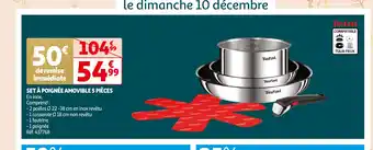 Auchan SET À POIGNÉE AMOVIBLE 5 PIÈCES offre