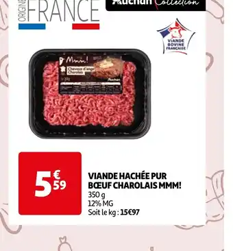 Auchan VIANDE HACHÉE PUR BŒUF CHAROLAIS MMM! offre