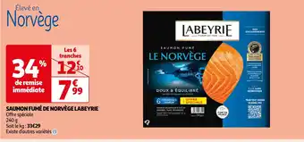 Auchan SAUMON FUMÉ DE NORVÈGE LABEYRIE offre