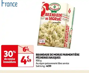 Auchan BRANDADE DE MORUE PARMENTIÈRE PÊCHERIES BASQUES offre