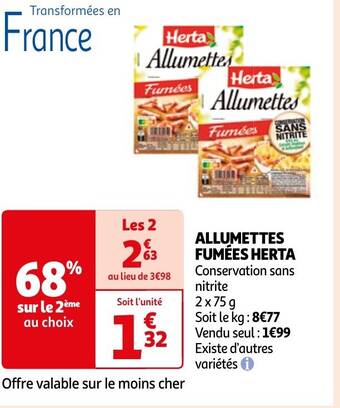 Auchan ALLUMETTES FUMÉES HERTA offre