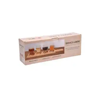 Auchan Le coffret 4 verres à bière sur planche offre