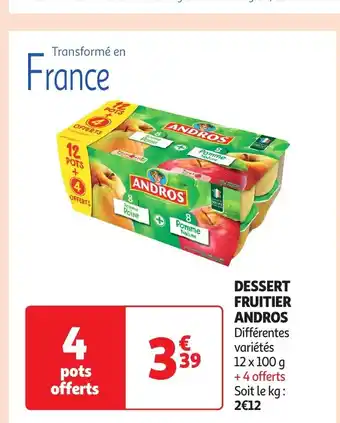 Auchan DESSERT FRUITIER ANDROS offre