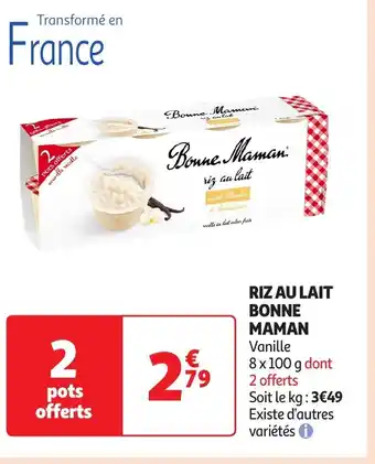Auchan RIZ AU LAIT BONNE MAMAN offre