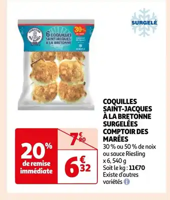 Auchan COQUILLES SAINT-JACQUES À LA BRETONNE SURGELÉES COMPTOIR DES MARÉES offre