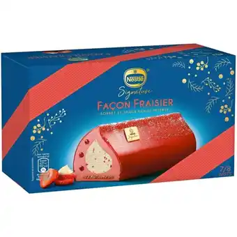 Auchan Bûche glacée façon fraisier nestlé signature offre
