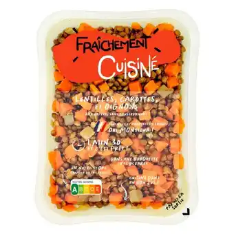 Auchan Barquette lentilles carottes oignons lunor offre