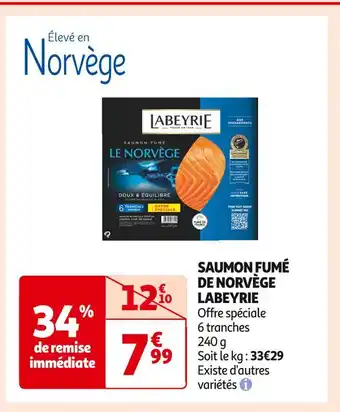 Auchan Supermarché Labeyrie saumon fumé de norvège offre