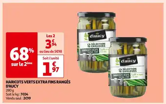 Auchan Supermarché D'aucy haricots verts extra fins rangés offre