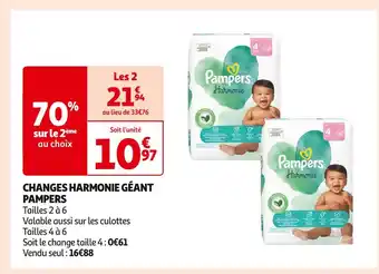 Auchan Supermarché Pampers changes harmonie géant offre
