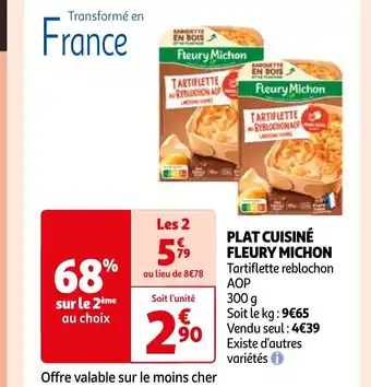 Auchan PLAT CUISINÉ FLEURY MICHON offre