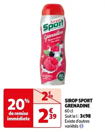 Auchan SIROP SPORT GRENADINE offre