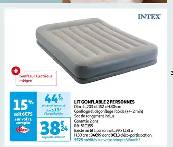 Auchan LIT GONFLABLE 2 PERSONNES offre
