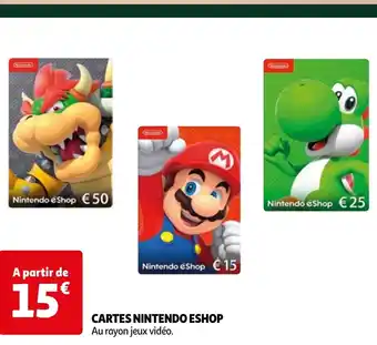 Auchan CARTES NINTENDO ESHOP offre
