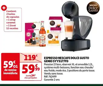 Auchan ESPRESSO NESCAFE DOLCE GUSTO GENIO SYY5177FD offre