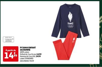 Auchan PYJAMA ENFANT OU HOMME 100% coton offre