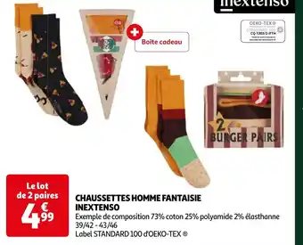 Auchan CHAUSSETTES HOMME FANTAISIE offre
