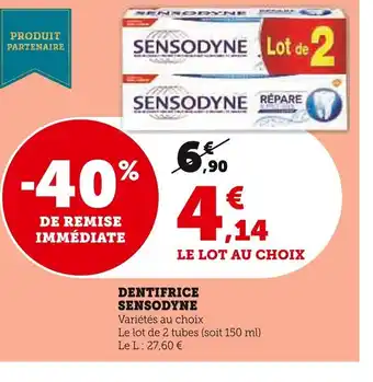 Super U DENTIFRICE SENSODYNE offre