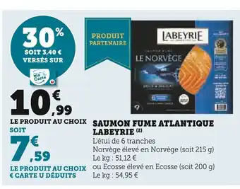 Super U SAUMON FUME ATLANTIQUE offre