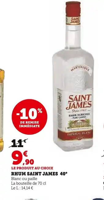 Super U RHUM SAINT JAMES 40 offre