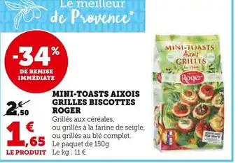 MINI-TOASTS AIXOIS GRILLES BISCOTTES ROGER