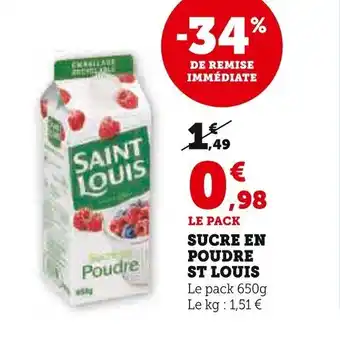 Super U SUCRE EN POUDRE ST LOUIS offre