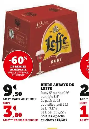 Super U BIERE ABBAYE DE LEFFE offre