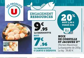 Super U NOIX DE COQUILLE ST JACQUES U offre